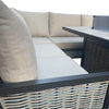 Luxurious Tonal Ratten Corner Set with Fire pit table.