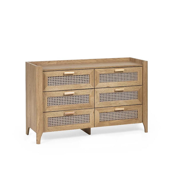 Rattan 6 Drawer Chest