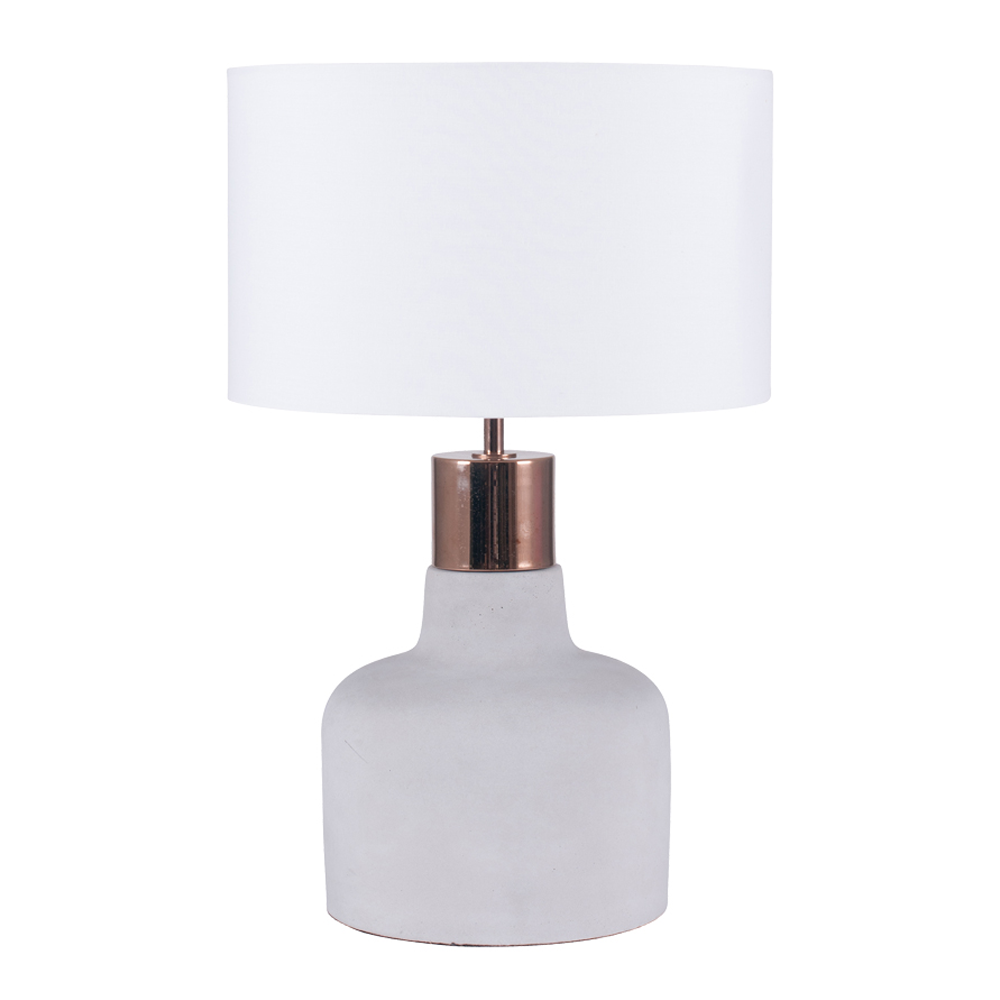 Concrete and copper highlight lamp