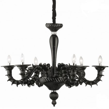Black baroque glass chandelier