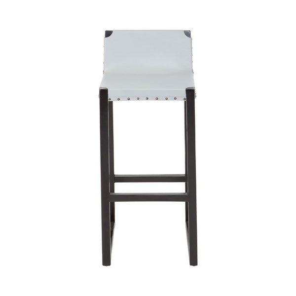 Oslo Grey Leather Bar Stool